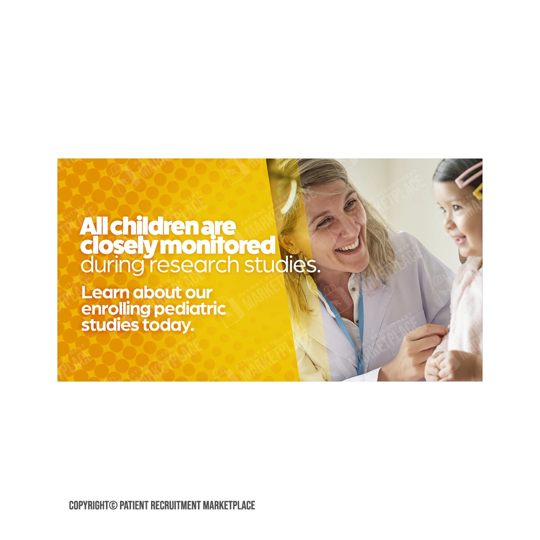 Social Media Graphic - Pediatric Study - Children Closely Monitored