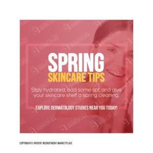 Social Media Graphic - Dermatology Studies - Spring Skincare tips